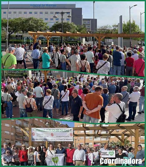 Collage con fotos de la concentración