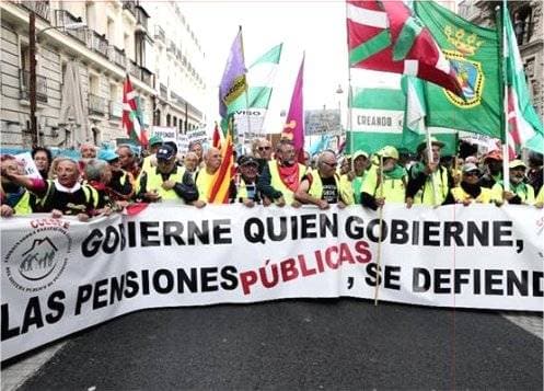 Movimiento pensionista rechaza la reforma de las pensiones del gobierno PSOE-UP