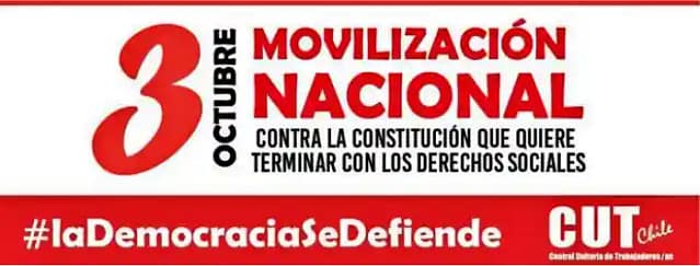 Parte del cartel de la convocatoria de la CUT de Chile