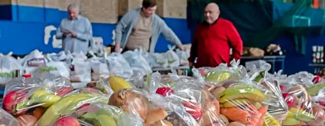 Foto Bolsas de comida repartidas por Banco de Alimentos. ShutterStock.