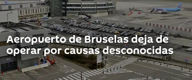 Cartel sobre bloqueo aeroportuario en Bélgica