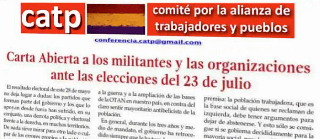 Cabecera de la Carta del CATP