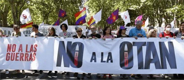Pancarta de manifestación por la Paz en Ucrania