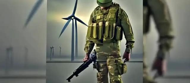 Montaje soldado y molinos de viento