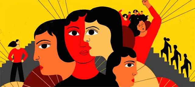 Dibujo de mujeres en el trabajo y problemas