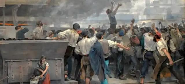 Cuadro sobre una huelga en referencia al proceso de 1840