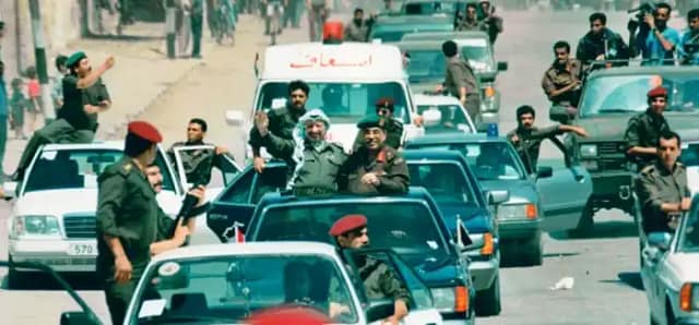 Foto de firmantes del Acuerdo de Oslo