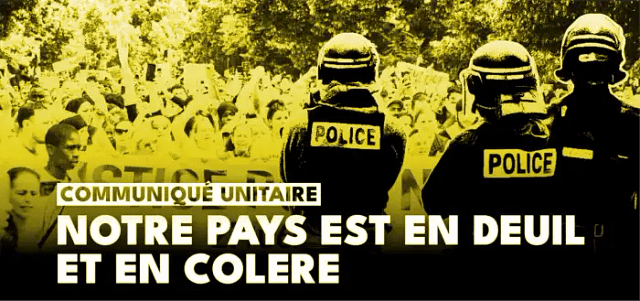 Cartel del comunicado de luto y rabia