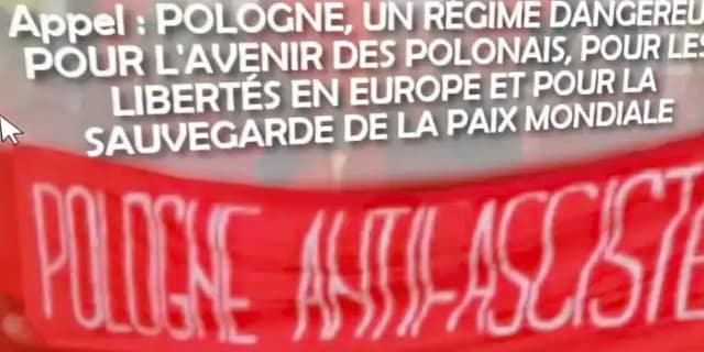 Cartel del llamamiento antifascista contra el régimen polaco