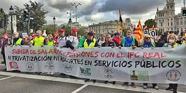 Cabecera de la manifestación del 28 octubre en Madrid