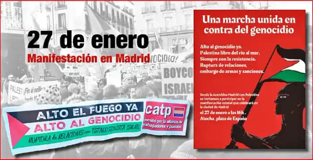 Convocatoria marcha unitaria a Madrid el 27 de enero