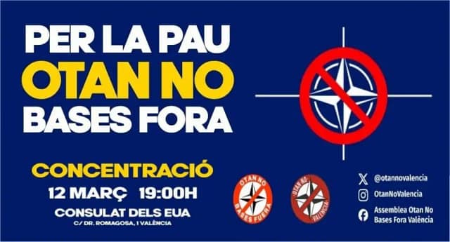 12 marzo: concentración en Valencia contra la OTAN.