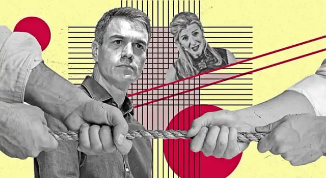 Dibujo compuesto de Pedro Sánchez y Yolanda Díaz