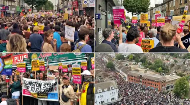 Fotos de archivo manifestaciones del 7 de agosto en Reino Unido