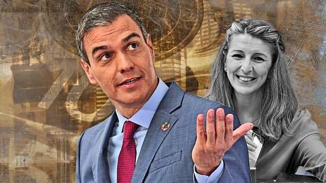 Caricatura de Pedro Sánchez y Yolanda Díaz