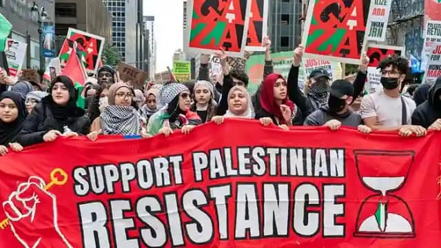 Manifestación de apoyo a la resistencia palestina