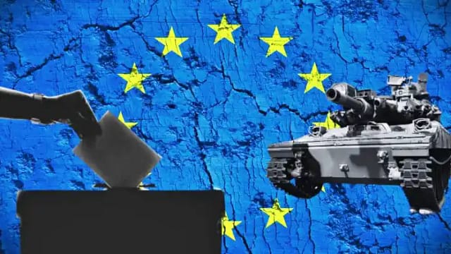 Composición sobre bandera de la UE