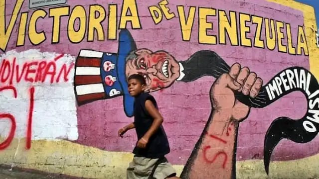 Mural en Venezuela sobre el imperialismo