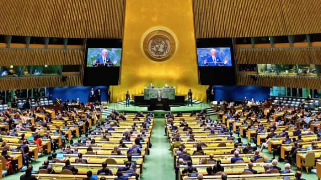 Foto de sesión plenaria en la ONU