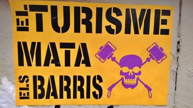 Pancarta manifestación contra el turismo