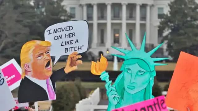 Dibujo sobre amenaza de Trump a la estatua de la Libertad y Autodefensa social