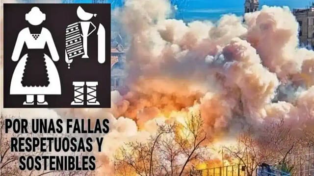 Composición del cartel de recogida de firmas por unas fallas dignas