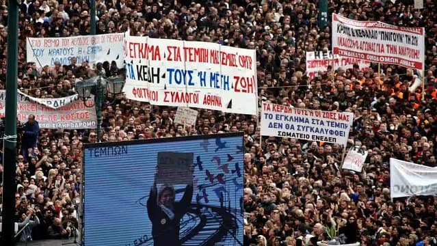 Masivas manifestaciones en Grecia el 28 de febrero