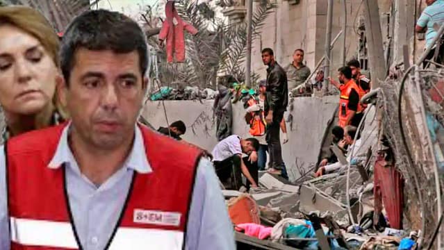 Imágenes del presidente Mazón y voluntarios recogiendo barro de la DANA