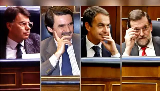 Fotos de presidentes españoles que recortaron derechos laborales