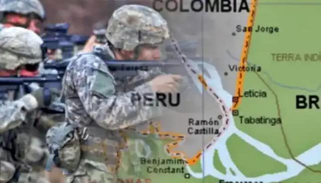 Fotomontaje de tropas invadiendo latinoamérica