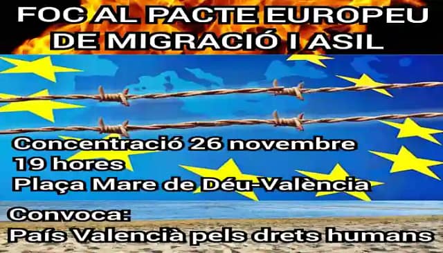 Cartel convocatoria de Valencia para el 26 noviembre