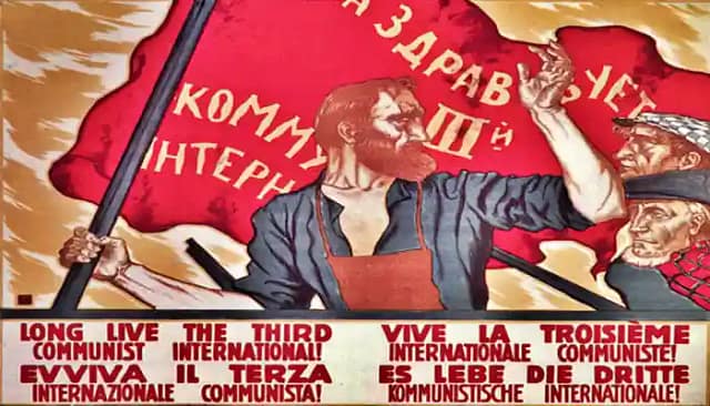 Dibujo representativo de la III internacional comunista