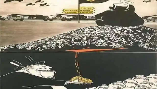 Dibujo representativo de la economía de las guerras