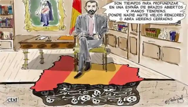 Ilustración publicada por CTXT sobre discurso del rey