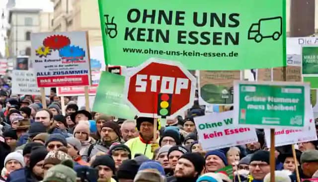 Manifestación agricultores en Berlin el 15 de enero