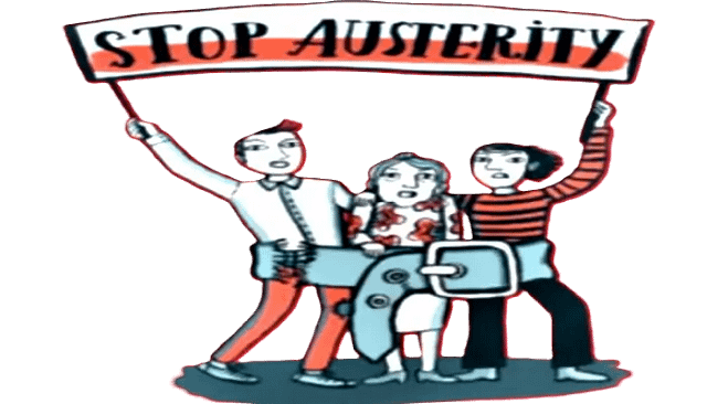 Dibujo del artículo original llamando a romper con la austeridad