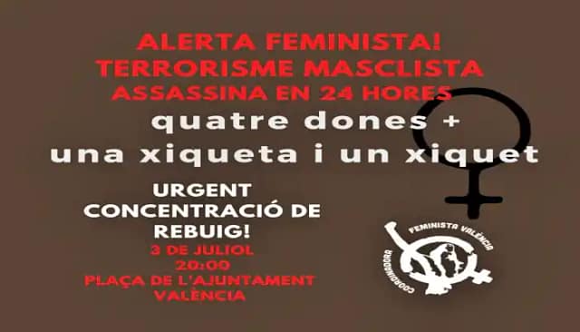 Cartel de la convocatoria feminista para el 3 de julio en Valencia