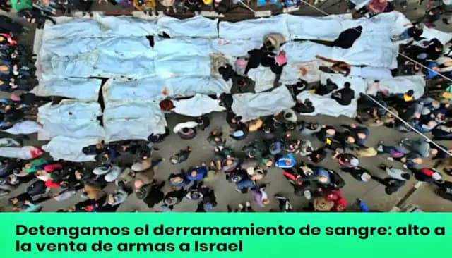 Logo oficial de la campaña contra la venta de armas a Israel