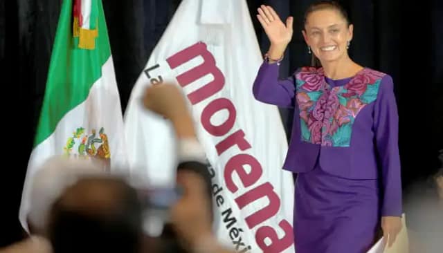 Foto de Claudia Sheinbaum tras saberse los resultados electoralesm del 2J
