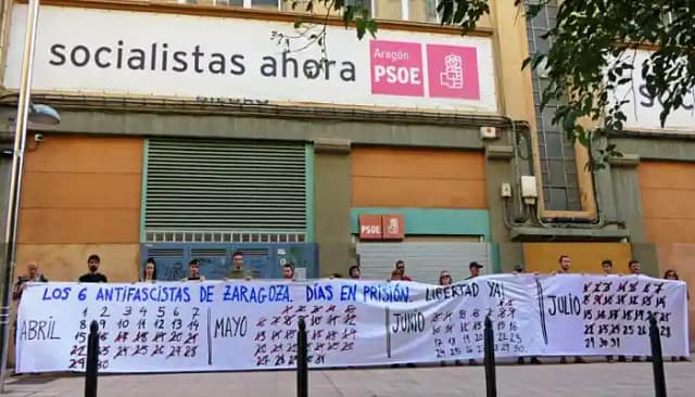 Los 6 antifascistas de Zaragoza llevan ya 100 días en prisión