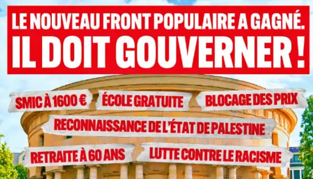 Parte del díptico de LFI llamando a luchar por un gobierno de izquierdas