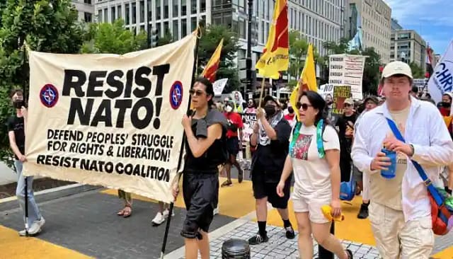 Marcha contra la OTAN en Washington el 6 de julio