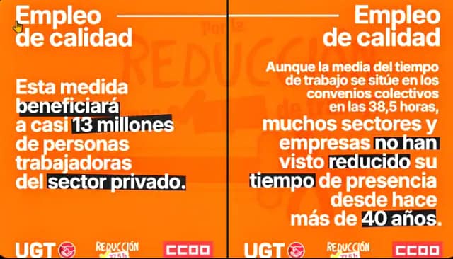 Carteles de la convocatoria del 26 septiembre por reducción jornada laboral