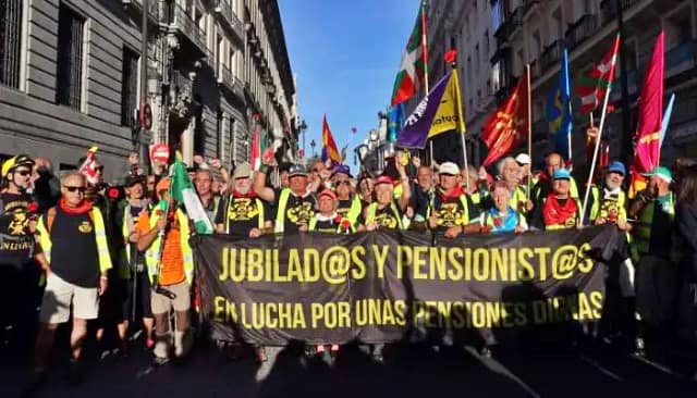 Manifestación en defensa de las pensiones
