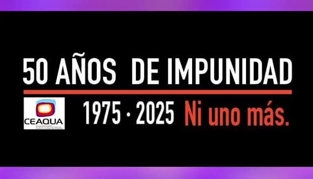 “50 años de impunidad. Ni uno más”. Firmas.