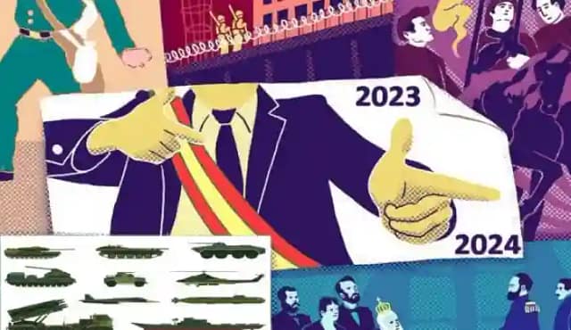 Composición gráfica sobre militarismo español