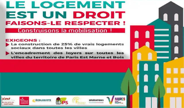 Cartel del llamamiento por el derecho a los alquileres sociales