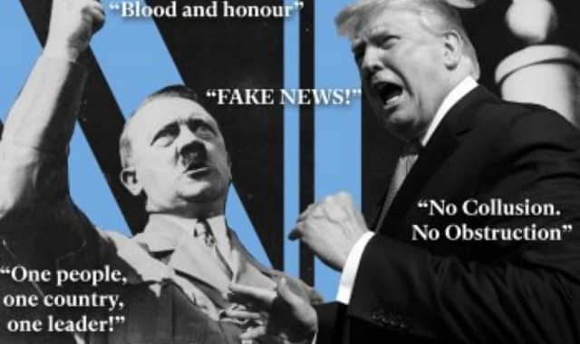 Fotos de Adolf Hitler y de Donald Trump