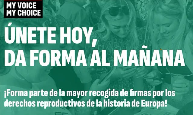 Cartel de la pagina web de la campaña de firmas