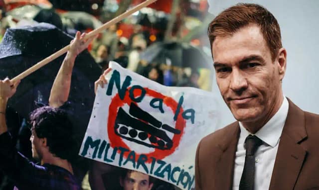 El “No a la guerra” de Sánchez y las políticas militaristas realmente en marcha.